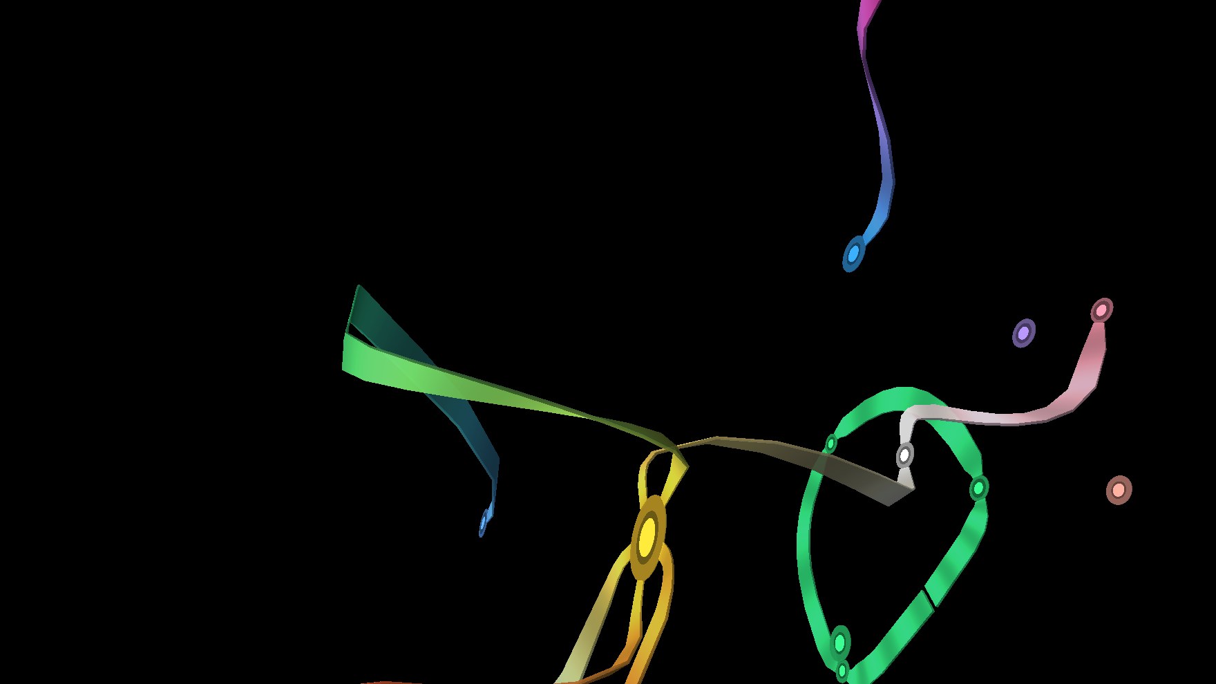 The whole world from afar: domains and the ribbons between them.